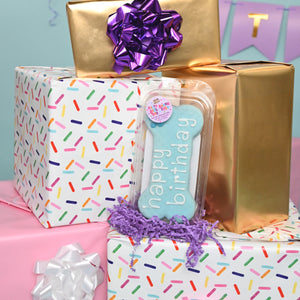 Prepackaged Large Blue Happy Birthday Bone | Birthday