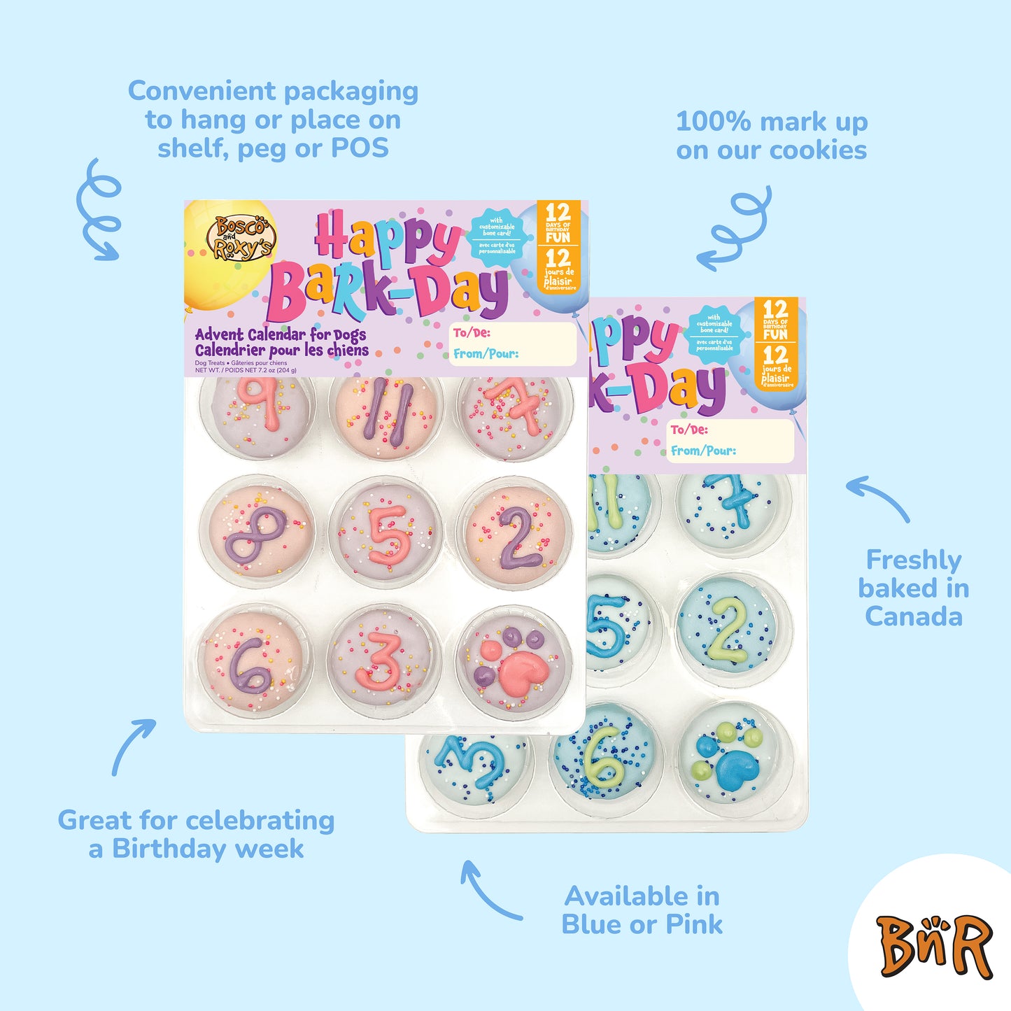 Happy Barkday 12 Day Advent Calendar - Blue | Birthday