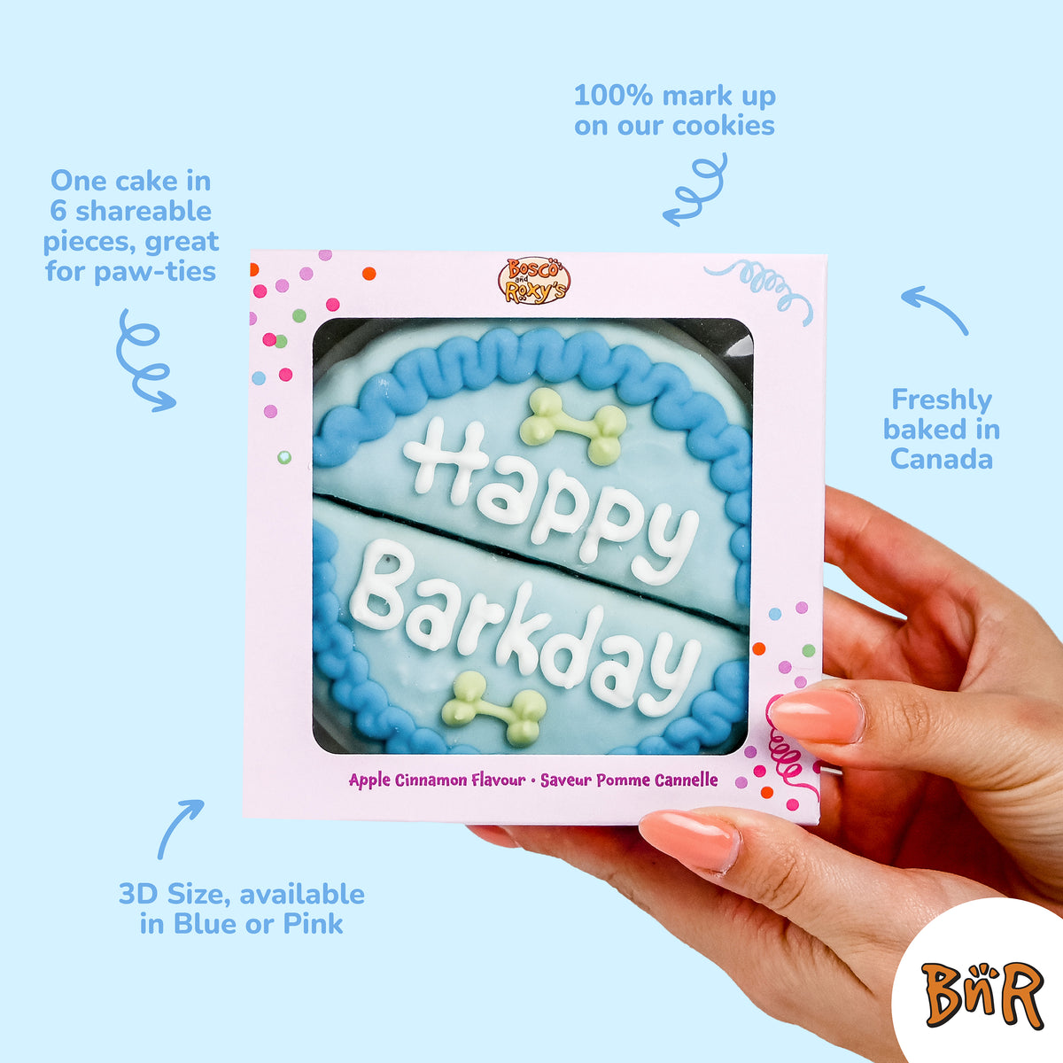 Giant Shareable, 6-piece Blue Cake | Birthday