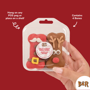 Jolly & Hoofy Small Bones 4pk | Christmas Pre-Packaged