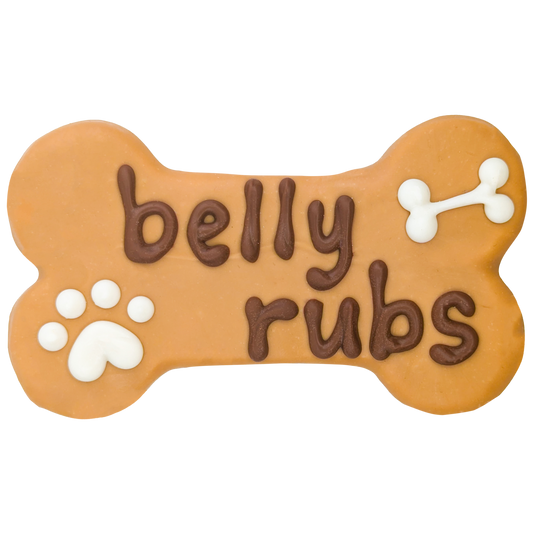 belly rubs dog cookie bone