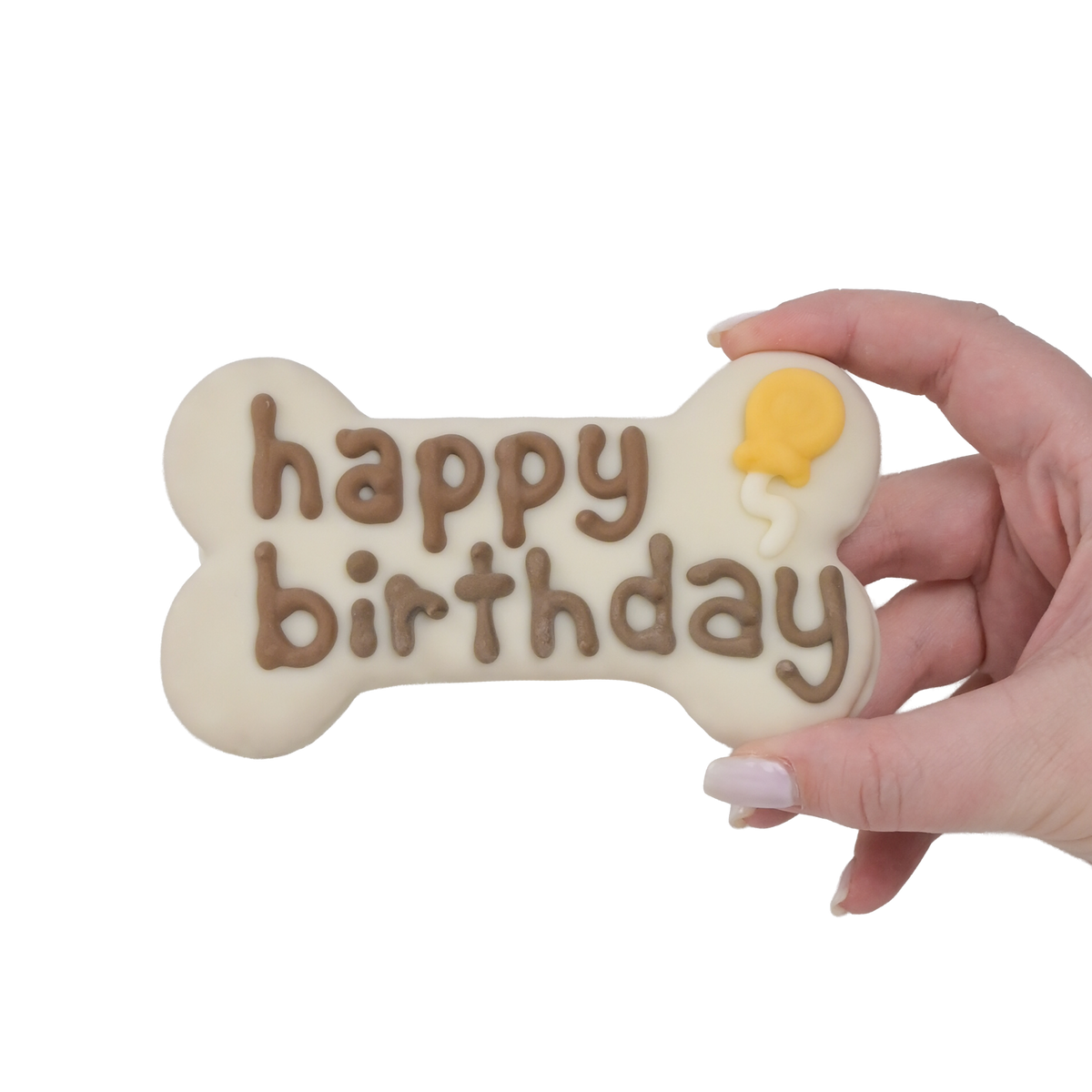 White Happy Birthday Bone | Natural Birthday