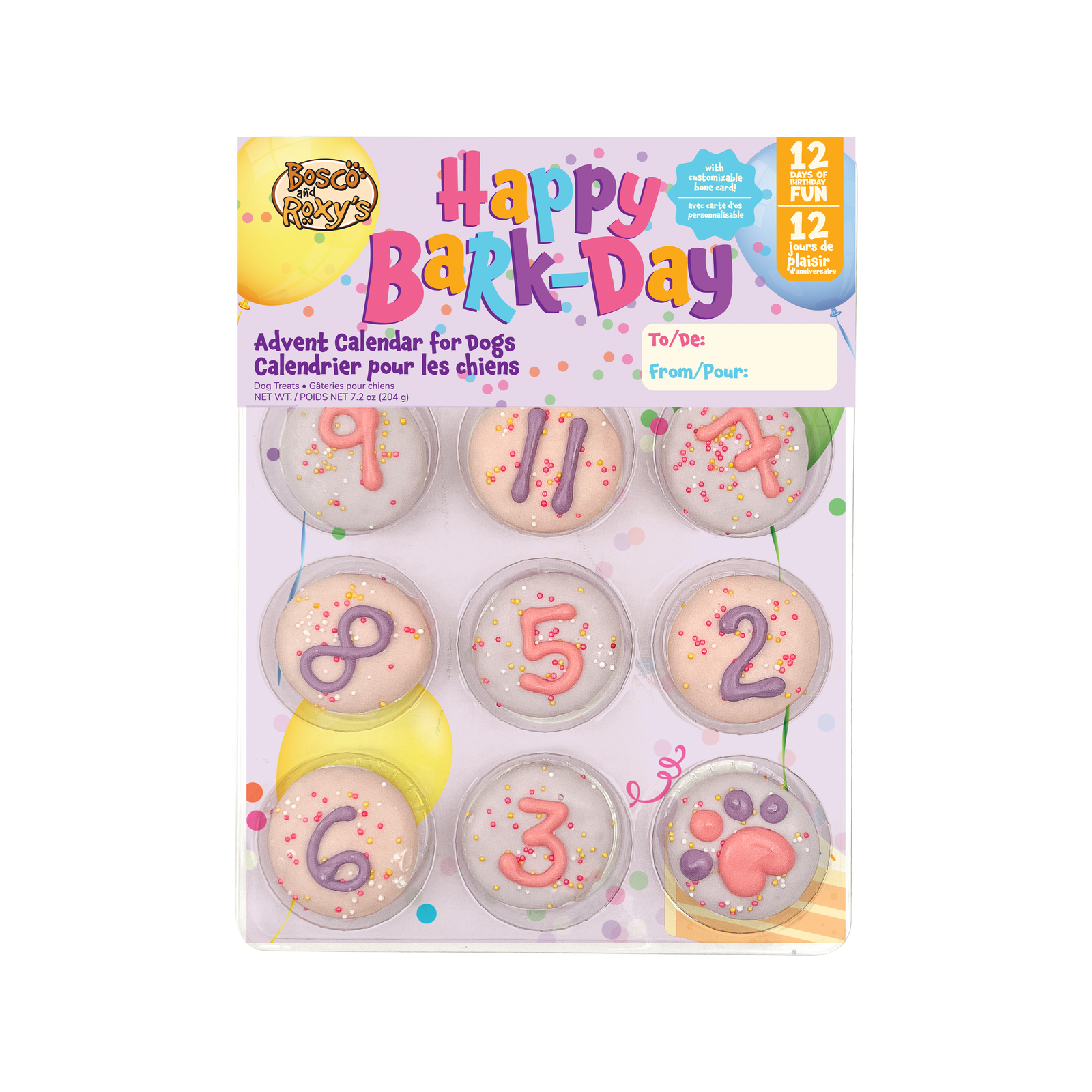Happy Barkday 12 Day Advent Calendar - Pink | Birthday