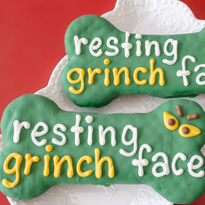 Resting Grinch Face Large Bone | Christmas Pre-Packaged