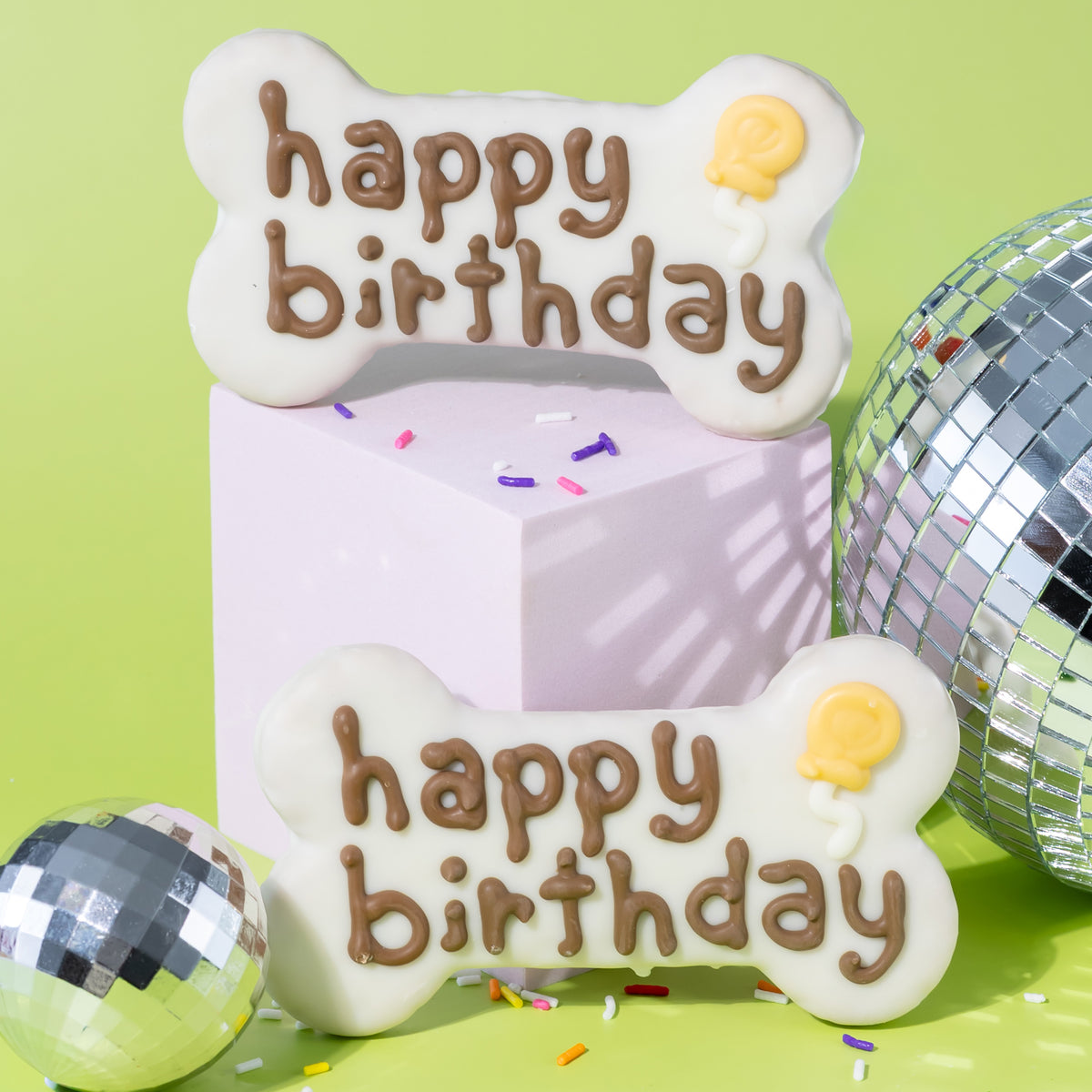 White Happy Birthday Bone | Natural Birthday