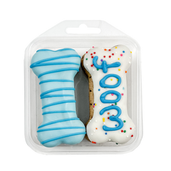 Prepackaged 4pk Blue Woof It Up Bones | Birthday