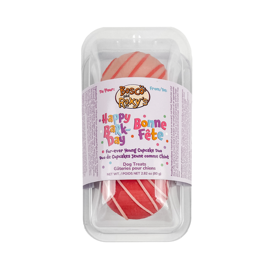 Prepackaged Fur-Ever Young Pink Cupcake Duo | Birthday