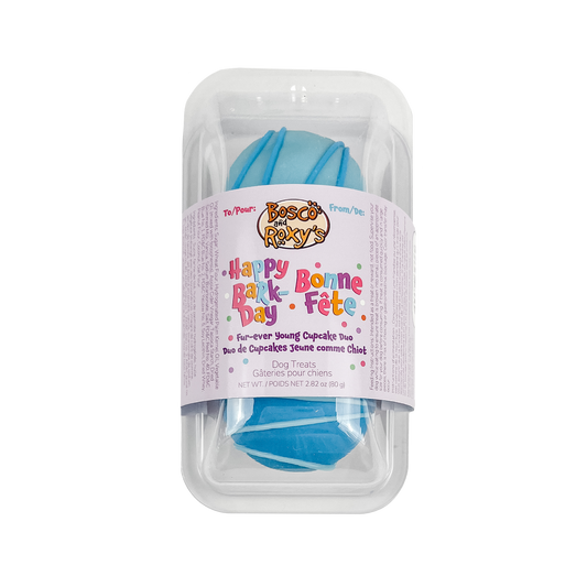 Prepackaged Fur-Ever Young Blue Cupcake Duo | Birthday