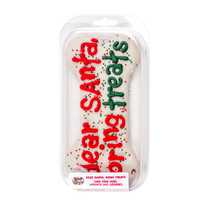 Dear Santa, Bring Treats Large Bone | Christmas Pre-Packaged