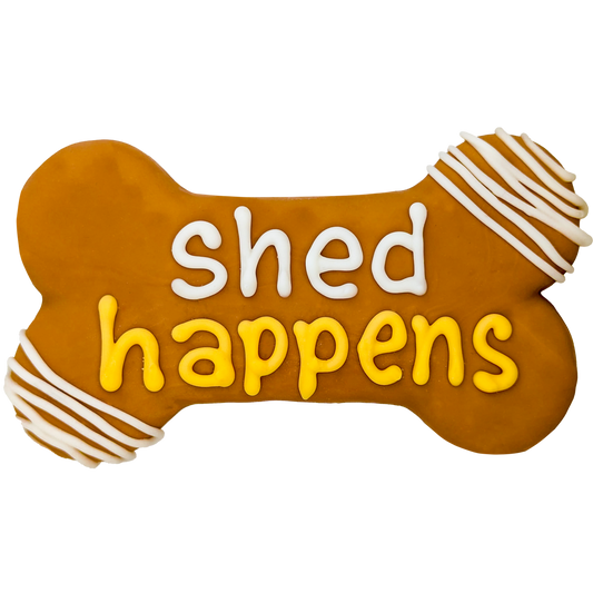shed happens dog bone cookie
