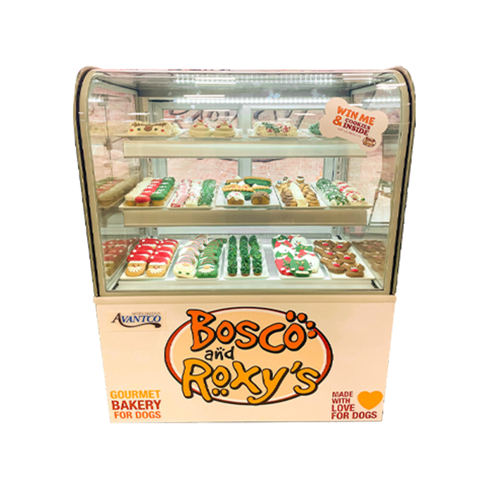 36" Curved Glass White Dry Bakery Display Case